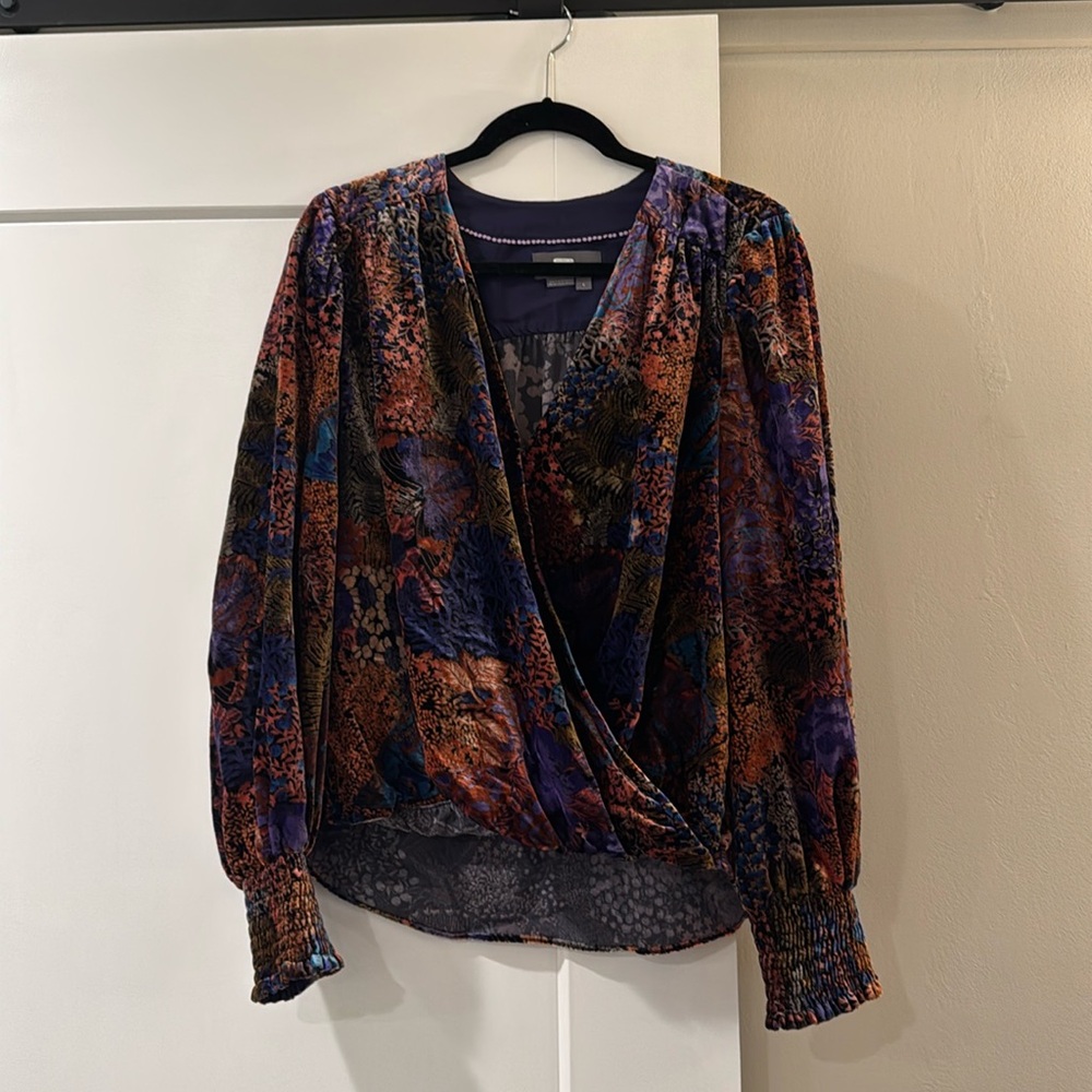 Anthropologie wrap faux wrap blouse